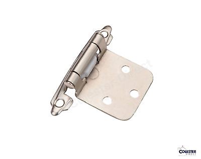 #ad Qty 20 Satin Nickel Self Closing Kitchen Cabinet Hinge Face Mount Overlay $19.99