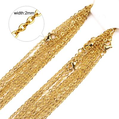 #ad 20pcs Wholesale Stainless Steel Gold Tone Necklace for DIY Jewelry Chains $11.99