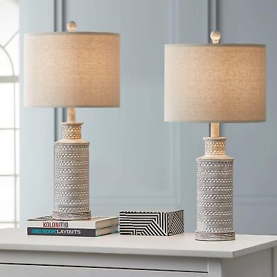 #ad 24.5quot; Farmhouse Rustic Retro 24.5#x27;#x27; Table Lamp Set of 2 for Bedroom Living Room $75.58