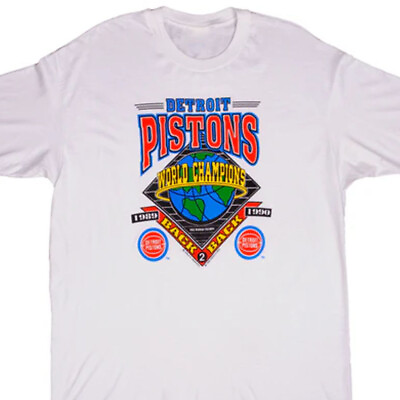 #ad BEST CHOICE VINTAGE NBA DETROIT PISTONS WORLD CHAMPIONS TEE SHIRT 1990 $22.99