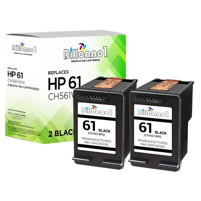 #ad 2PK Replacement for HP 61 Ink Cartridge 2 Black 4500 4501 4502 4504 4505 5530 $21.95