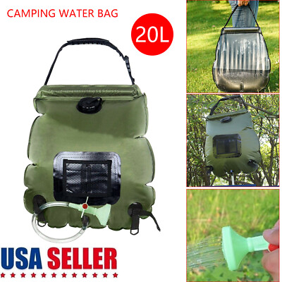 #ad 5 gallons 20L Solar Heating Camping Shower Bag for Beach Swimming Hiking Travel $17.88
