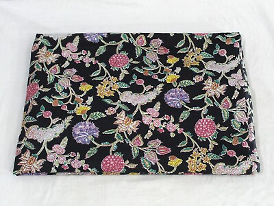 #ad Indian Black Floral Printed Cotton Fabric Beautiful Dressmaking Voile Fabric US $104.99