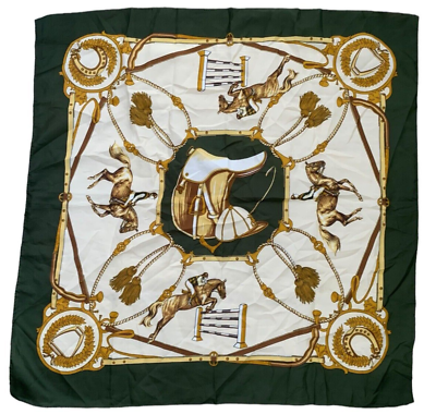 #ad Unisex Green Horse Sport Equestrianism Polyester Art Square Scarf 30quot; $36.00