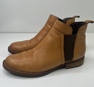 #ad Born Brenta Chelsea Boot Wheat Brown Leather Pull On Low Heel Women#x27;s 9.5M Boho $30.00
