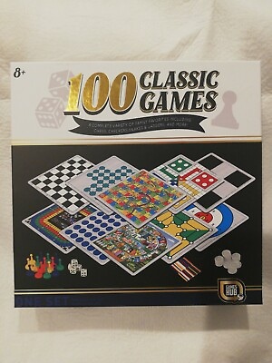 #ad 100 Classic Games Set. Chess Checkers Snakes ladders and more...New. $12.99