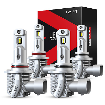 #ad Lasfit 9005 9006 LED Headlight Bulbs Combo High Low Beam 6000K Super Bright 4pcs $57.99