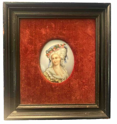 #ad Antique 19th century Hand Painted French Miniature Portrait $115.70