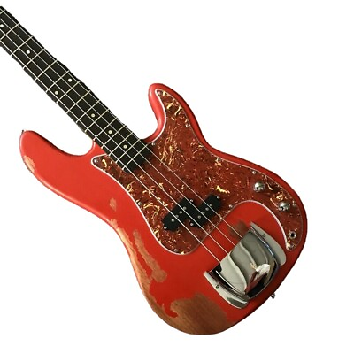 #ad Heavy Aged Electric Bass Guitar Aged Hardware Nitro Finish Vintage Neck $287.10