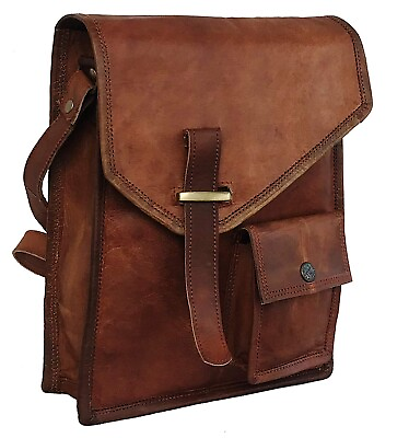 #ad Men#x27;s Rustic Genuine Leather Messenger Shoulder Bag Small Cross Body Satchel $39.60