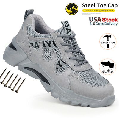 #ad Men#x27;s Anti slip Safety Shoes Indestructible Work shoes Steel Toe Sneakers Light $43.23