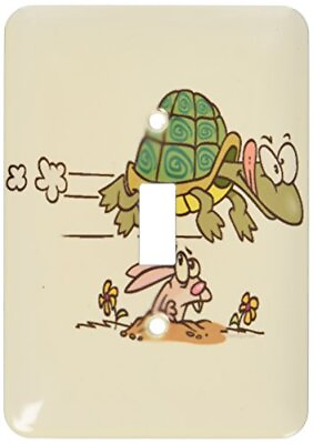#ad 3dRose lsp 104430 1 Tortoise and The Hare Funny Cartoon Single Toggle Switch $1.99