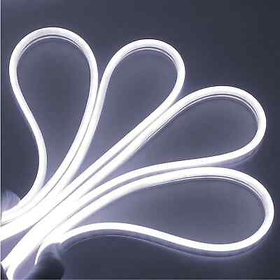 #ad 16.4 FEET 5M 12V Flexible White Neon Light Silicone Tube LED Strip Waterproof $15.95