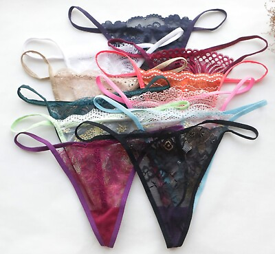 #ad 5PCS Women Sexy Thongs Floral Mesh T back Underwear Hipster G string Panties S $5.51