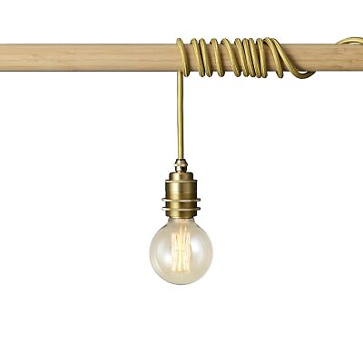 #ad Brass Plug in Swag Pendant Light Fixture Portable Shade Ready Hanging E26 T... $90.38