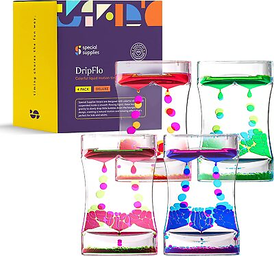 #ad Special Supplies Liquid Motion Bubbler Deluxe Toy 4 Pack Colorful Hourglass T... $27.92