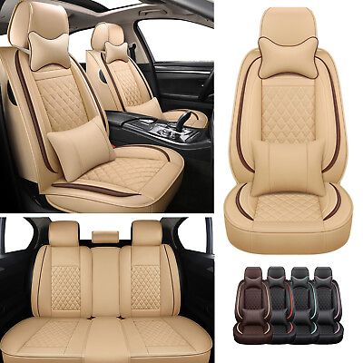 #ad For Acura TL RDX MDX 3D 5 Seat Luxury Leather Car Seat Cover Protector Sets $91.99