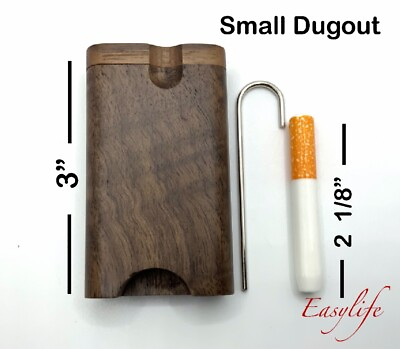 #ad Wood Dugout 3quot; With 2 1 8quot; Ceramic One Hitter And Built In Clean out $12.98