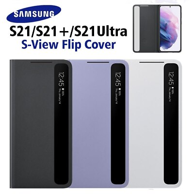 #ad Official Original Samsung S21 S21S21U Smart View Cover Mirror Flip Leather Case $44.99