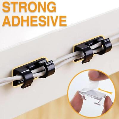 #ad 16 20x Finisher Wire Clamp Self adhesive Wire Organizer Cable Clips Holders $1.58