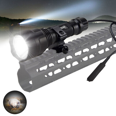 #ad Tactical LED Flashlight Hunting Light Torch Rechargeable 20mm Picatinny Rail US $14.99