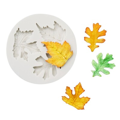 #ad 3D Maple leaves Shape Chocolate Sugarcraft Silicone Mould Fondant Clay Mould DIY $10.90