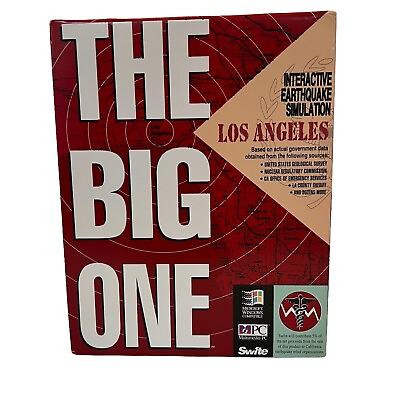 #ad VTG PC Game The Big One Interactive Earthquake Simulation Los Angeles Swfte $12.74
