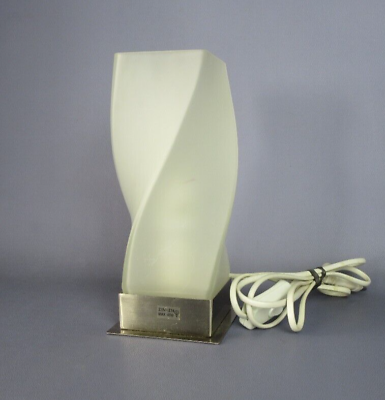 #ad Table Lamp Glass Satin Design A Spiral Base Square Vintage Xx Century $73.36