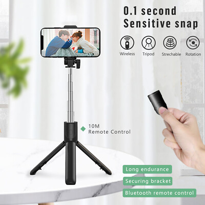 #ad 360° Selfie Stick Tripod Desktop Stand Holder With Remote Bluetooth 10M Remote $9.29