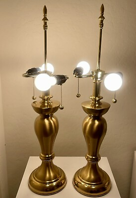 #ad Two Unique Vintage Brass desk lamp Antique $400.00