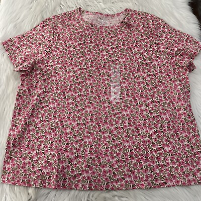 #ad Old Navy Everywear womens pink floral tee XL short sleeve NWT $11.88
