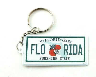 #ad Florida License Plate Aluminum Ultra Slim Souvenir Keychain 2.5quot;x1.25quot;x0.06quot; $7.45