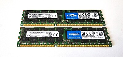 #ad 2 MICRON 16GB SERVER RAM DDR3 RECC PC3L 12800R 2RX4. Model MT36KSF2G72PZ 1G6E1FF $24.99