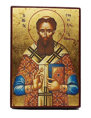 #ad Greek Russian Orthodox Handmade Wooden Icon St. Gregory Palamas 19x13cm $24.99