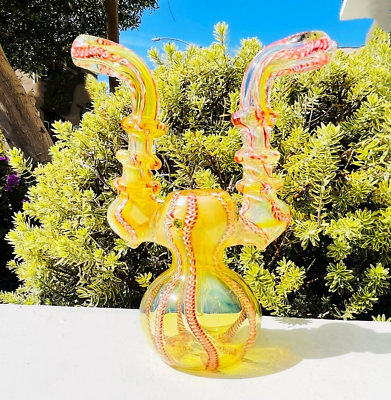 #ad 8quot; Bubbler for Lovers Red Double Sided Tobacco Smoking Herb Water Pipes THB 99 $25.46
