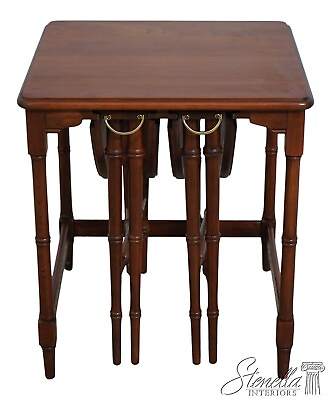 #ad L62322EC: HARDEN Solid Cherry Nesting Lamp Occasional Tables $595.00