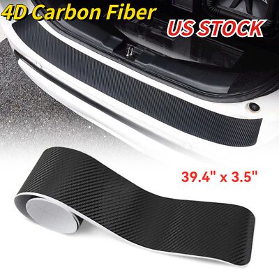 #ad 41quot; Carbon Fiber Sticker Car Door Plate Cover Rear Bumper Guard Sill Protector $8.56