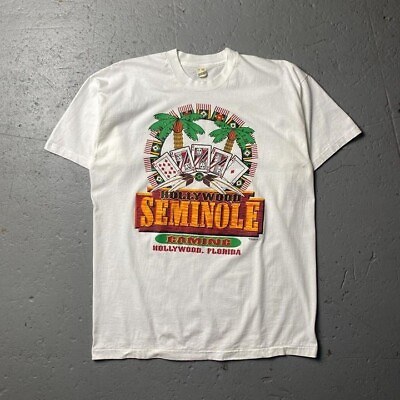 #ad Vintage 90s Screen Stars Hollywood Florida Seminoles Graphic T Shirt $25.00