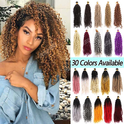 #ad 14quot; Water Curly Hair Crochet Braiding Hair Synthetic Hair Extensions $5.69
