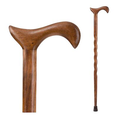 #ad Brazos Twisted Wood Grain Wood T Handle Cane 34 Inch Height $53.46