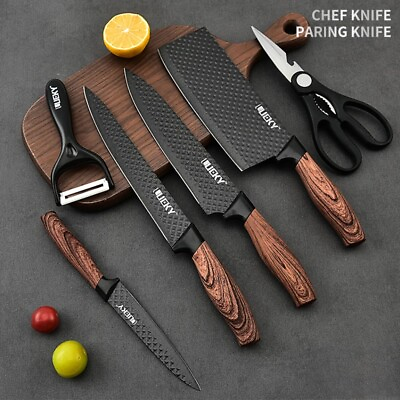 #ad Forged Diamond Grain 6PCS Kitchen Knives Set Handmade Stainless Steel Chef Knife $39.99