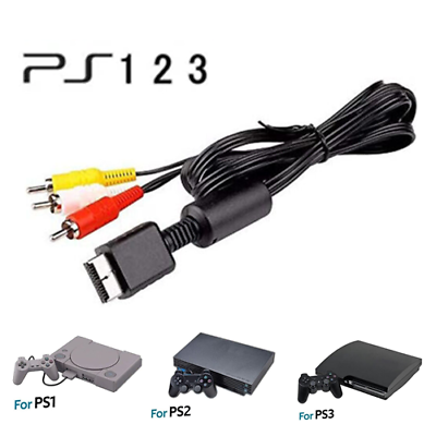 #ad 1.8M RCA AV Audio Cable Lead Cord For Sony PS1 PS2 PS3 Console HDMI Adapter USA $3.99