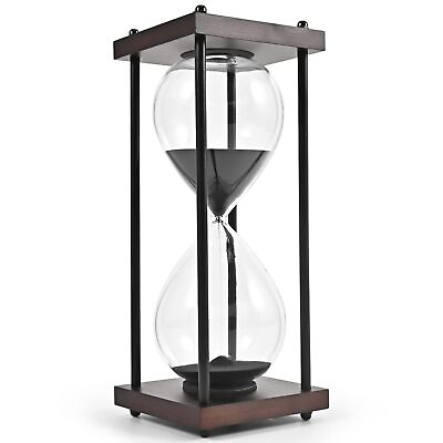 #ad Hourglass Timer 60 Minute Large Decorative Wooden Sandglass Black $36.79