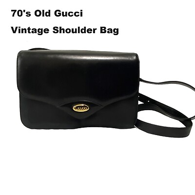 #ad For reasons Rare 70#x27;s Old Gucci Vintage Shoulder Bag Black $148.00