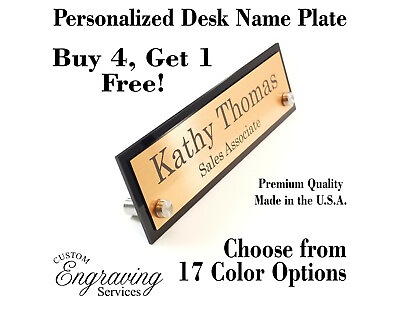 #ad DESK NAME PLATE for office desk sign plaque EXECUTIVE Custom Engraving Services $10.79