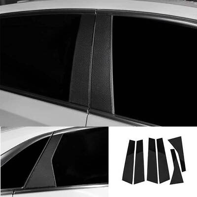 #ad For Cadillac CT6 2016 2020 Carbon Fiber PC Window BC Pillar Posts Cover Trims 6P $38.99