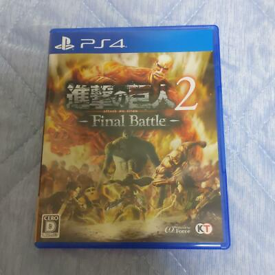 #ad PS4 Attack on Titan 2 Final Battle Shingeki no Kyojin Japan Official Game Used $95.62