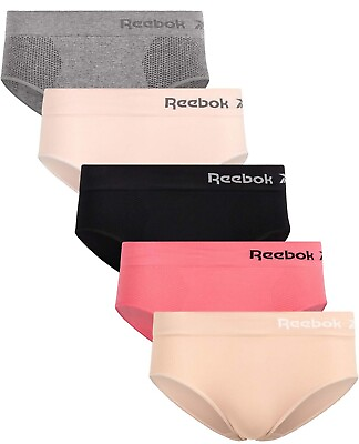 #ad 5 Pack Reebok Women#x27;s Stretch Performance Seamless Hipster Panties Tag Free $14.98