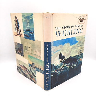 #ad Vintage 1959 Story of Yankee Whaling American Heritage Junior Library Hardcover $14.58
