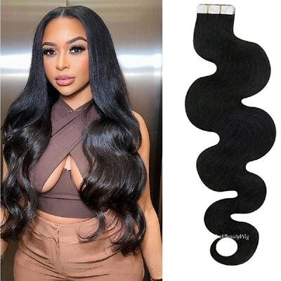 #ad Long Body Wave Tape In Human Hair Extension Remy Skin Weft Tape Hair 100g 40pcs $114.75